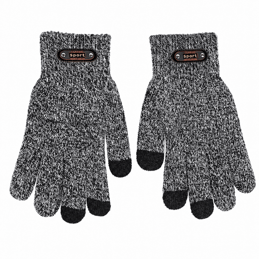 Men's Winter Knit Gloves — Touchscreen Fingertips One Size 1
