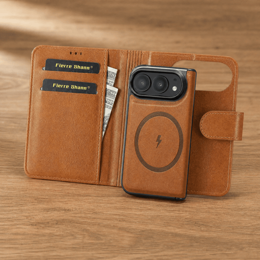 Fierre Shann Wallet Case Google Pixel 9 Pro Fold RFID 2-in-1 1