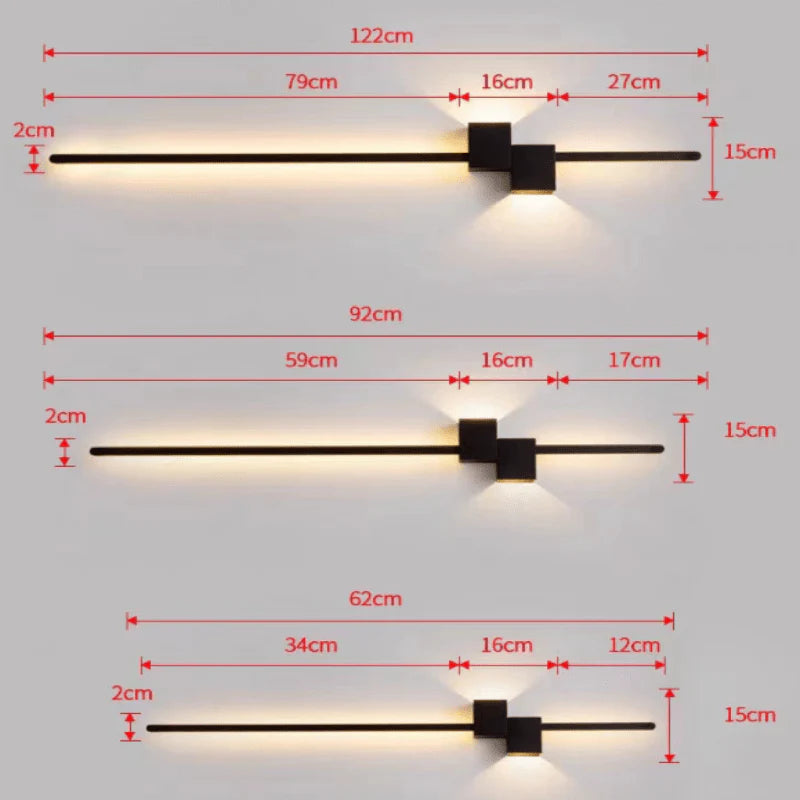 Minimalistische LED Wandlamp van Metaal, Indirecte Verlichting