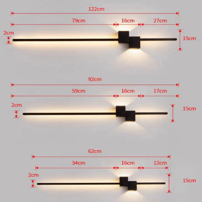 Minimalistische LED Wandlamp van Metaal, Indirecte Verlichting