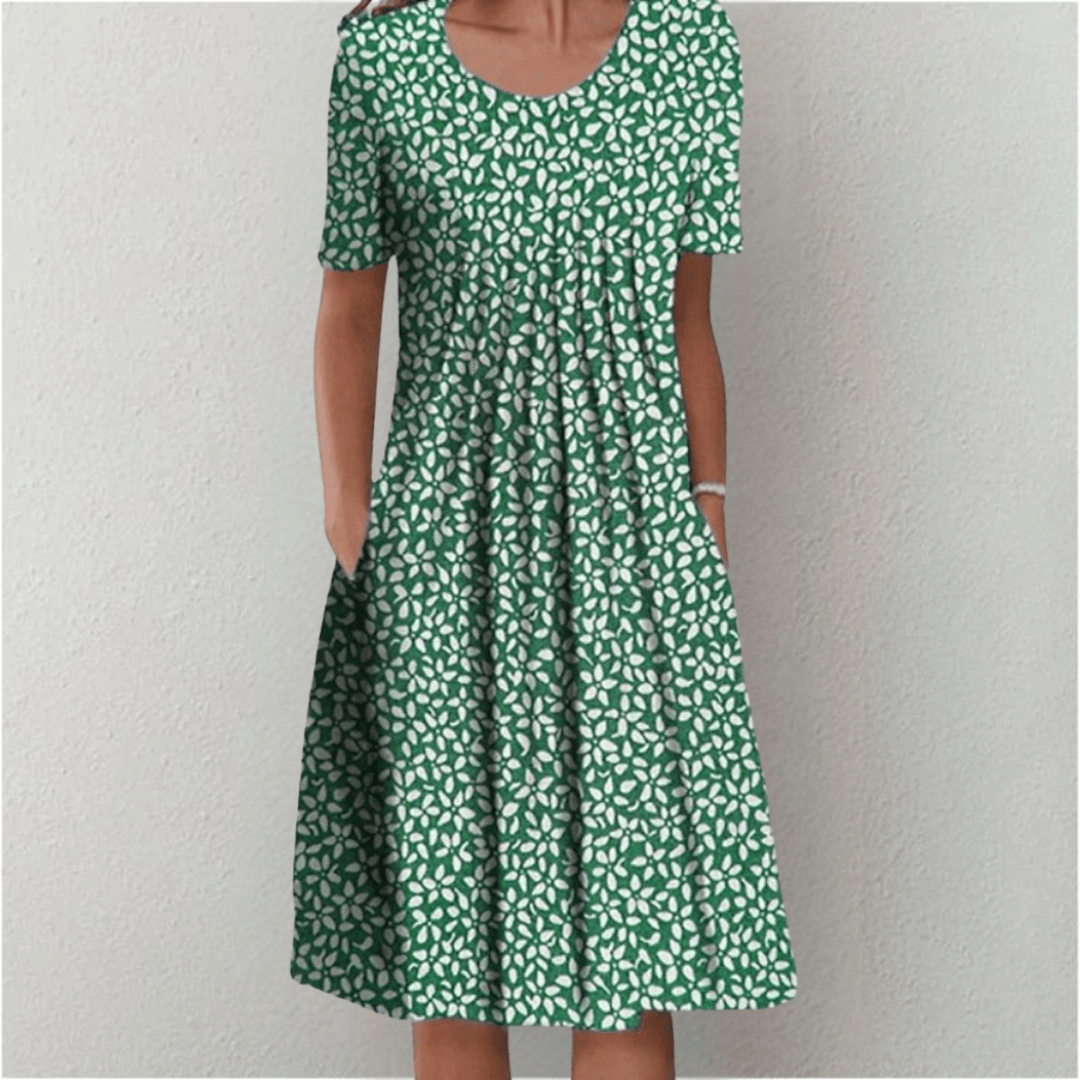 Abito Midi Donna Casual a Stampa Floreale Linea A