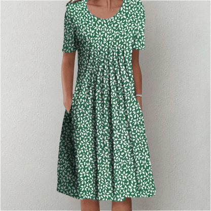 Abito Midi Donna Casual a Stampa Floreale Linea A