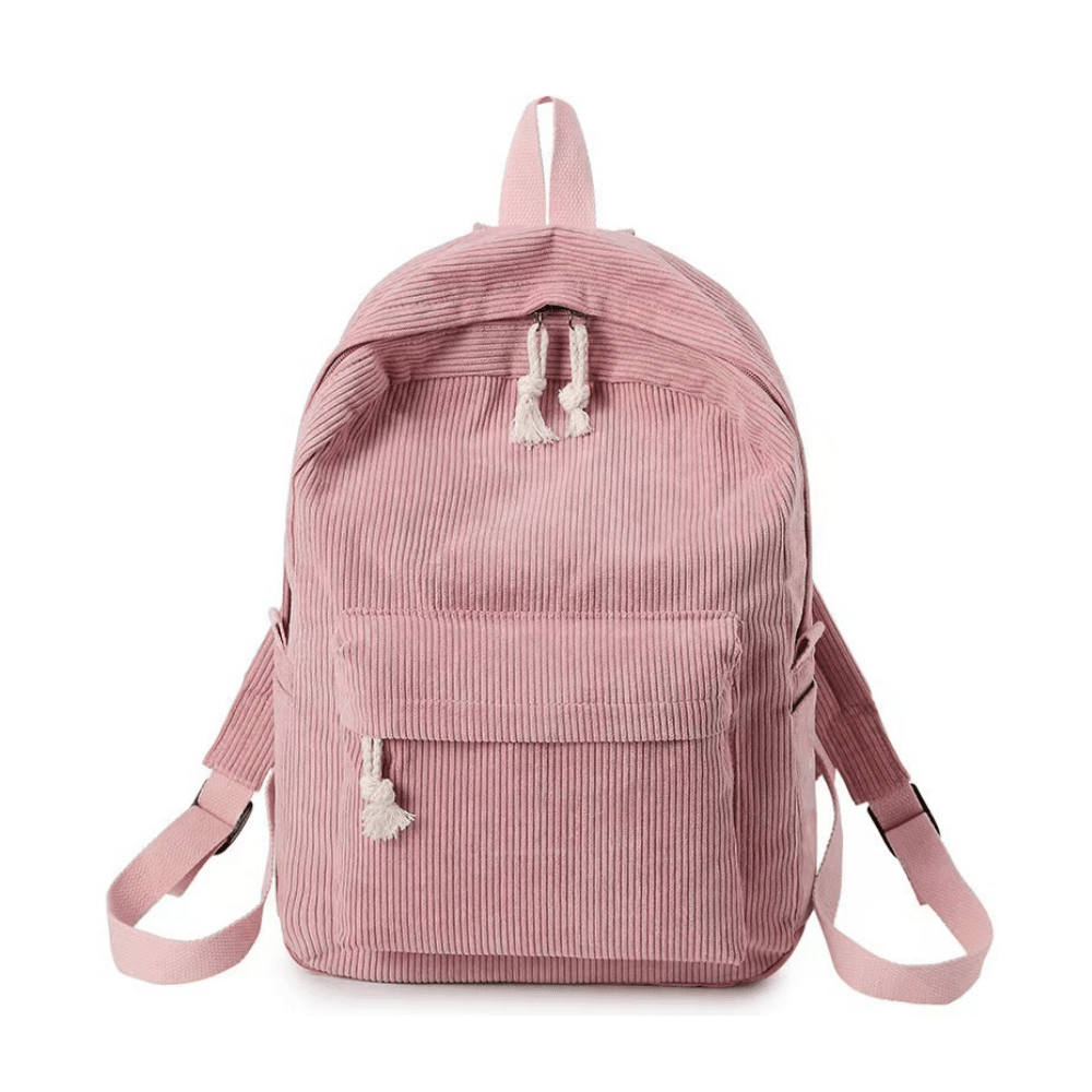 Corduroy Backpack School & Laptop 14" — 6 Colors Vintage Style 1