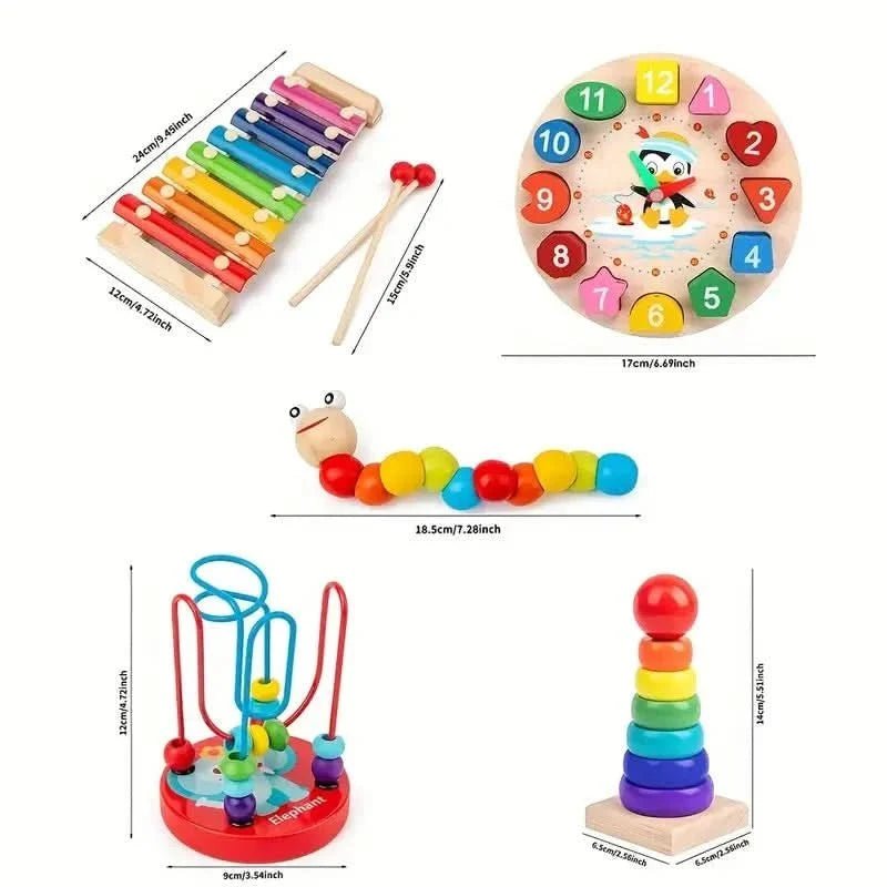 5-in-1 Montessori Wooden Toy Set — Educational Play from 6 Months 6