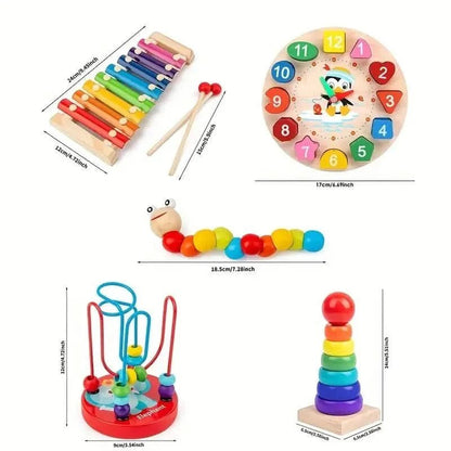 5-in-1 Montessori Wooden Toy Set — Educational Play from 6 Months 6