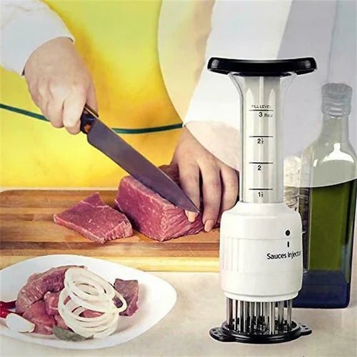 2-in-1 Meat Tenderizer & Sauce Injector — 27 Steel Blades 1