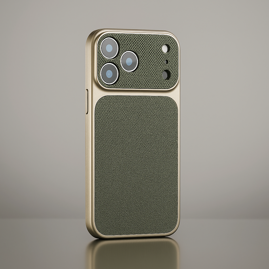 Cover iPhone in Pelle Ibrida con MagSafe e Protezione Obiettivo