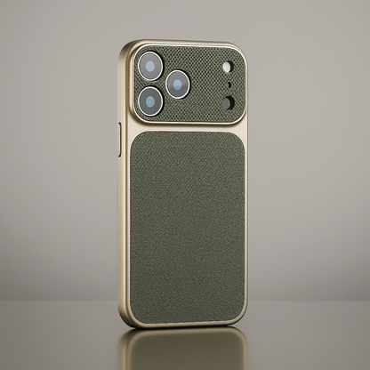Cover iPhone in Pelle Ibrida con MagSafe e Protezione Obiettivo