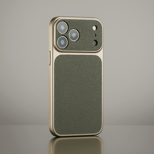 Cover iPhone in Pelle Ibrida con MagSafe e Protezione Obiettivo