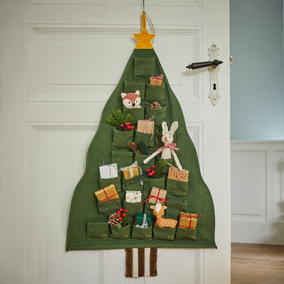 Handwoven Cotton Advent Calendar Tree Shape — 24 Pockets 2