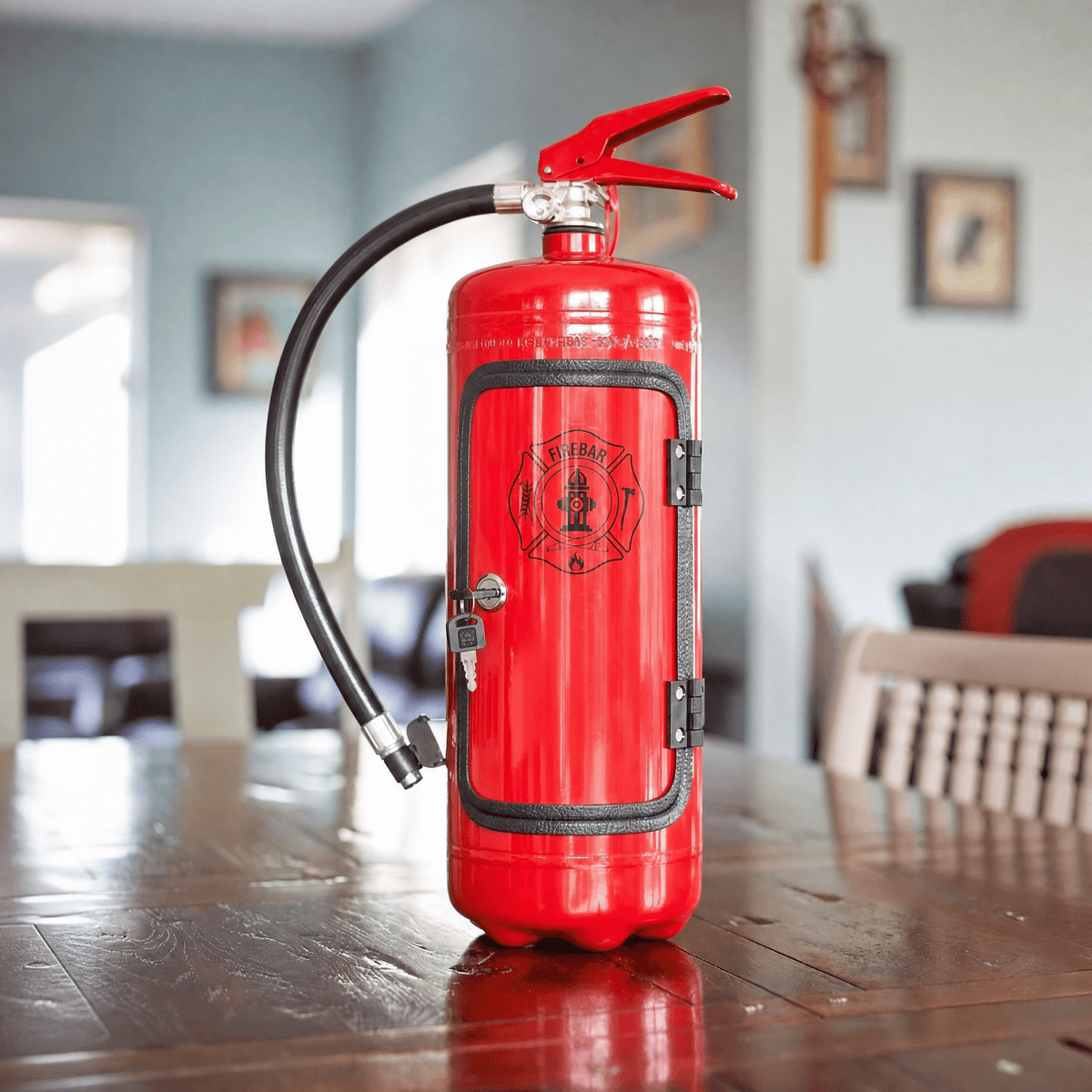 Hidden FireBar – Fire Extinguisher Design Hidden Minibar Storage 1