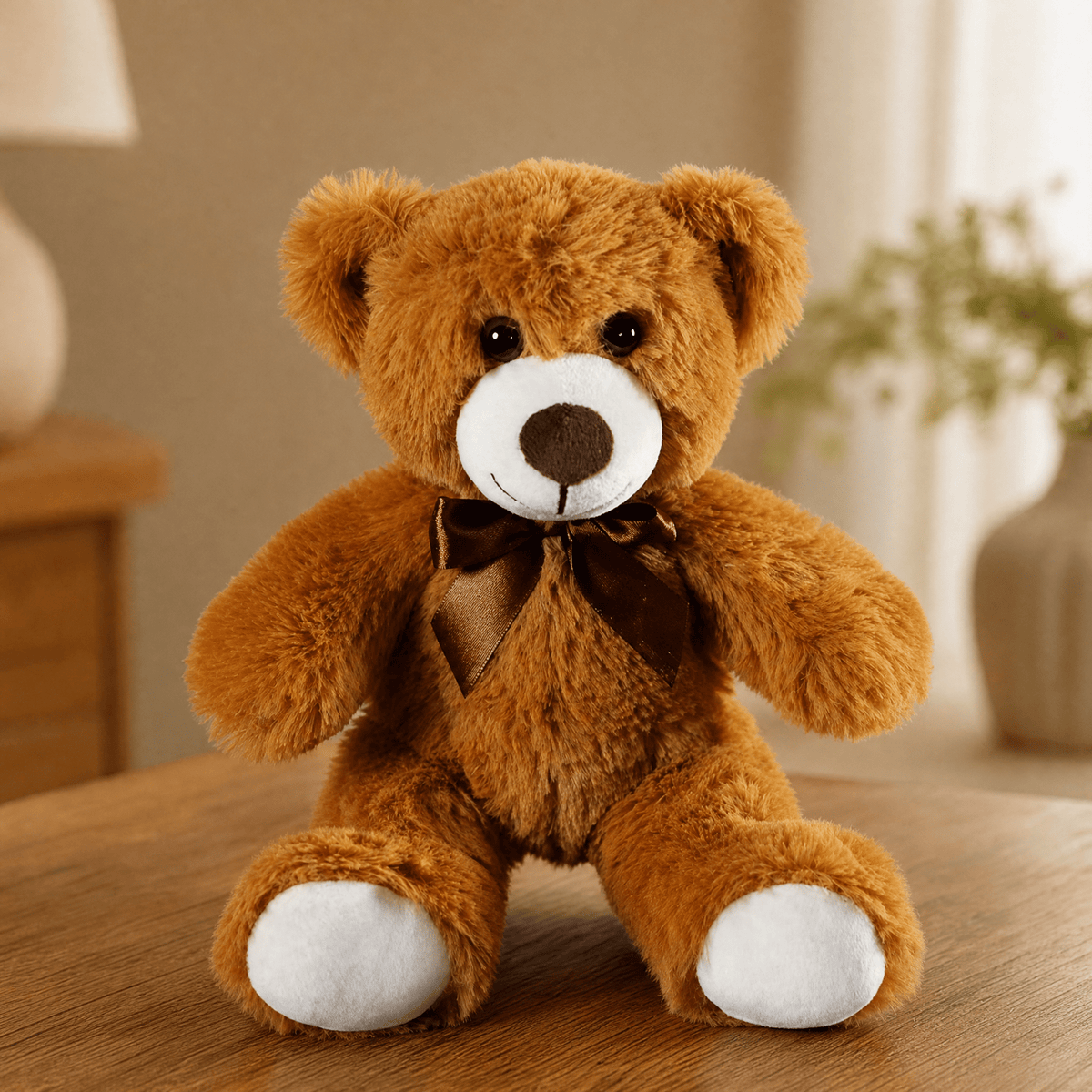 Teddy Bear & Dog Plush Toy with Satin Bow — 25-30 cm Soft 9