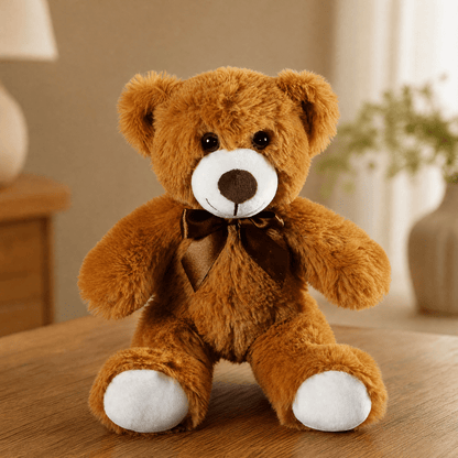 Teddy Bear & Dog Plush Toy with Satin Bow — 25-30 cm Soft 9