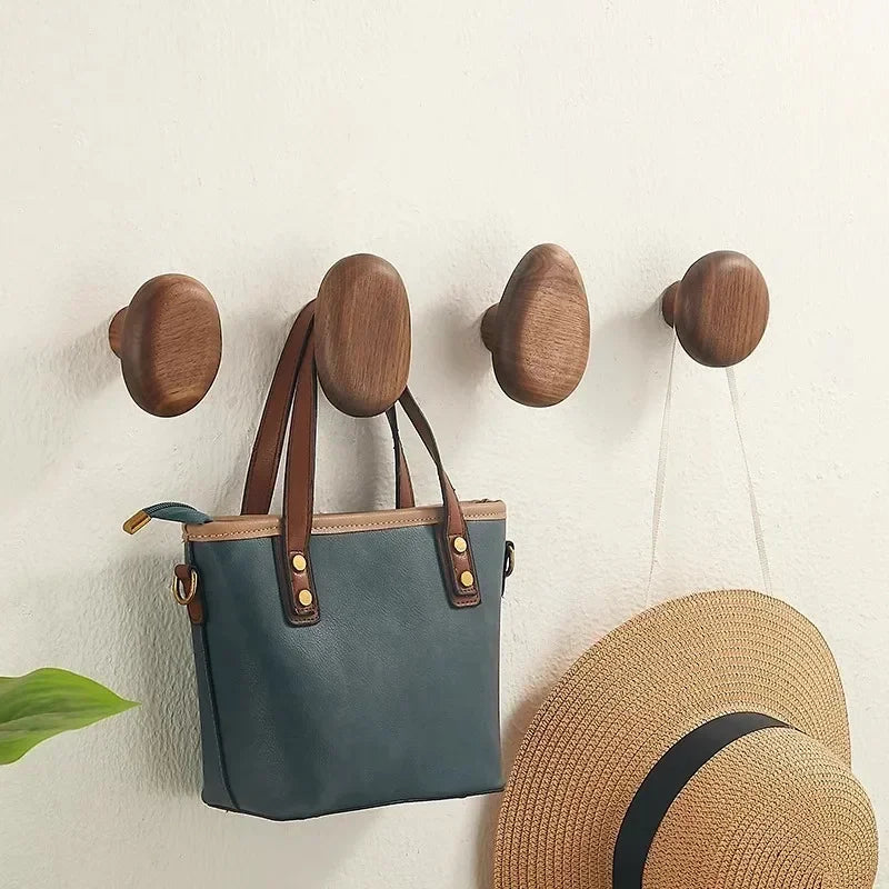 OakPebble Wooden Wall Hooks — Organic Design Set of 4 4
