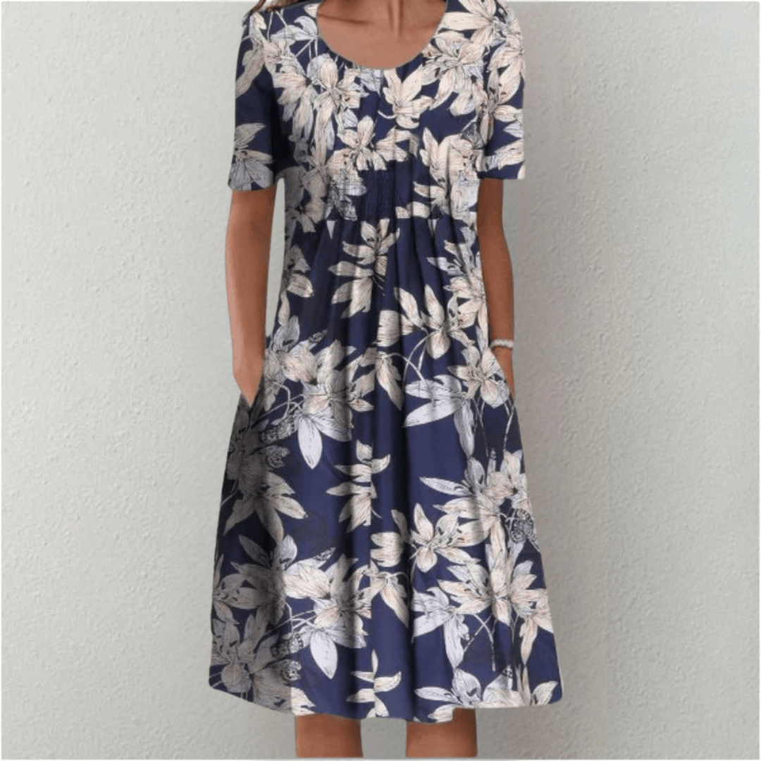 Abito Midi Donna Casual a Stampa Floreale Linea A