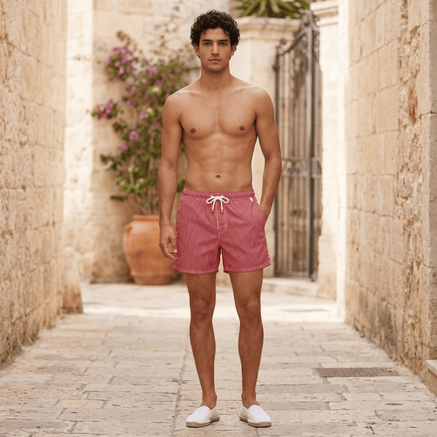 Costume da Bagno Uomo Quick Dry Design a Righe