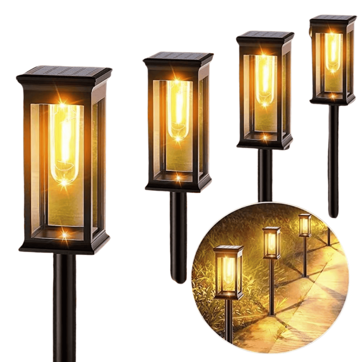Lampade Solari da Giardino LED Bianco Caldo Esterno