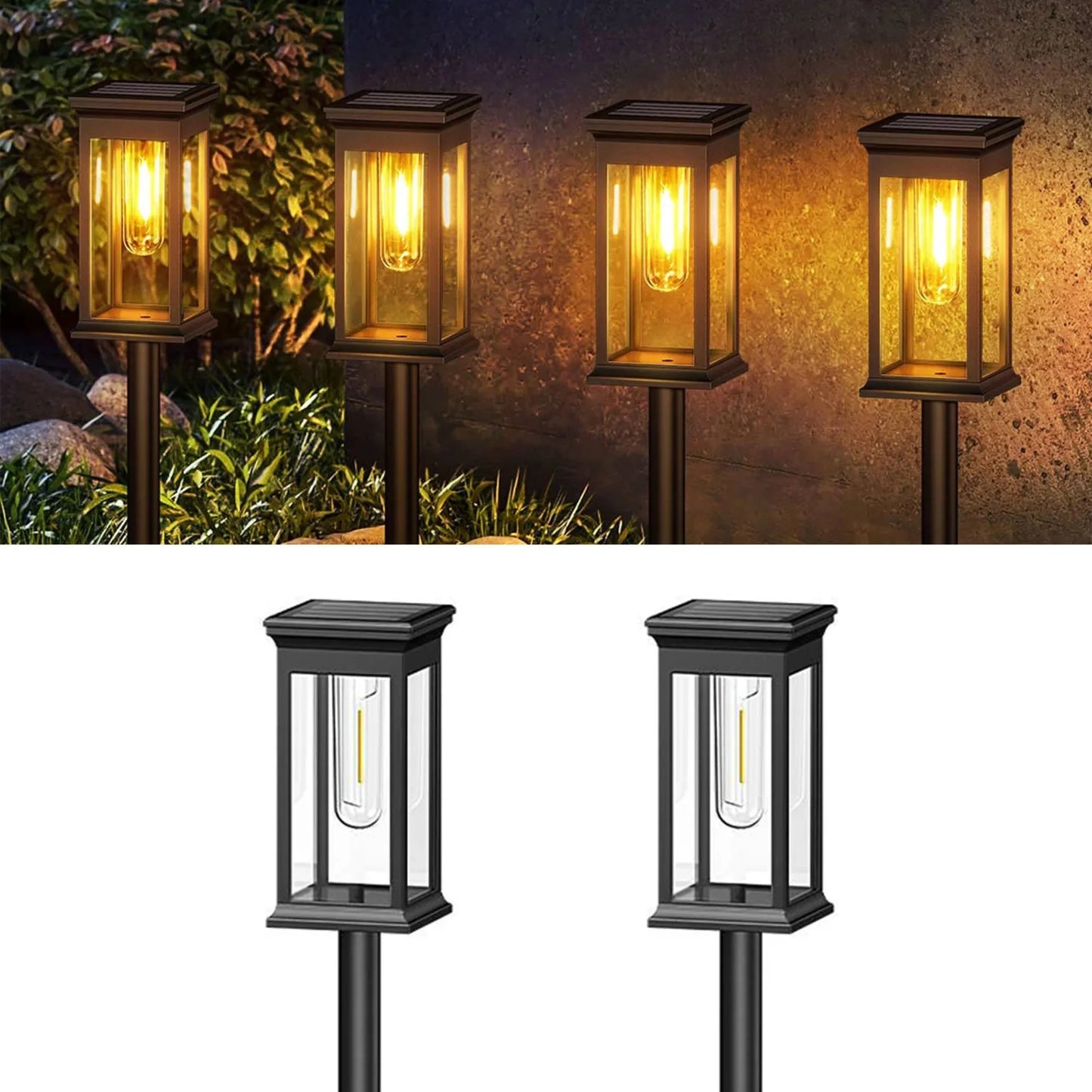 Lampade Solari da Giardino LED Bianco Caldo Esterno