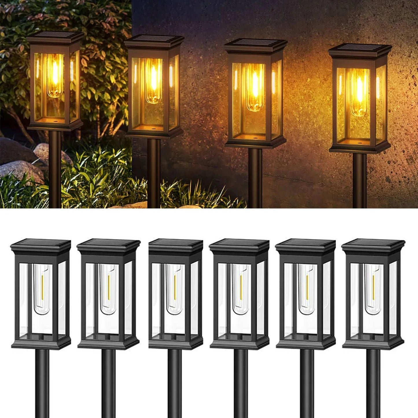 Lampade Solari da Giardino LED Bianco Caldo Esterno