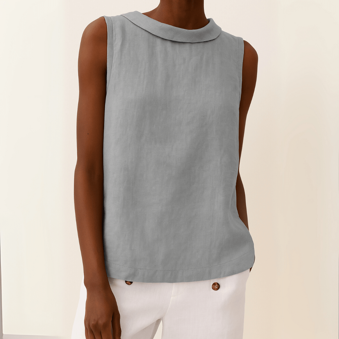 Top Senza Maniche con Collo Arrotolato Elegante