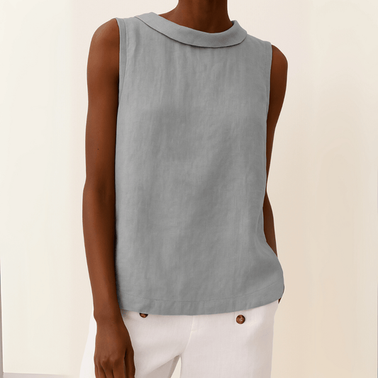 Top Senza Maniche con Collo Arrotolato Elegante