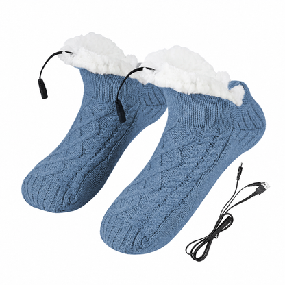 USB Heated Knit Slipper Socks — Non-Slip Sole 4 Colors 1