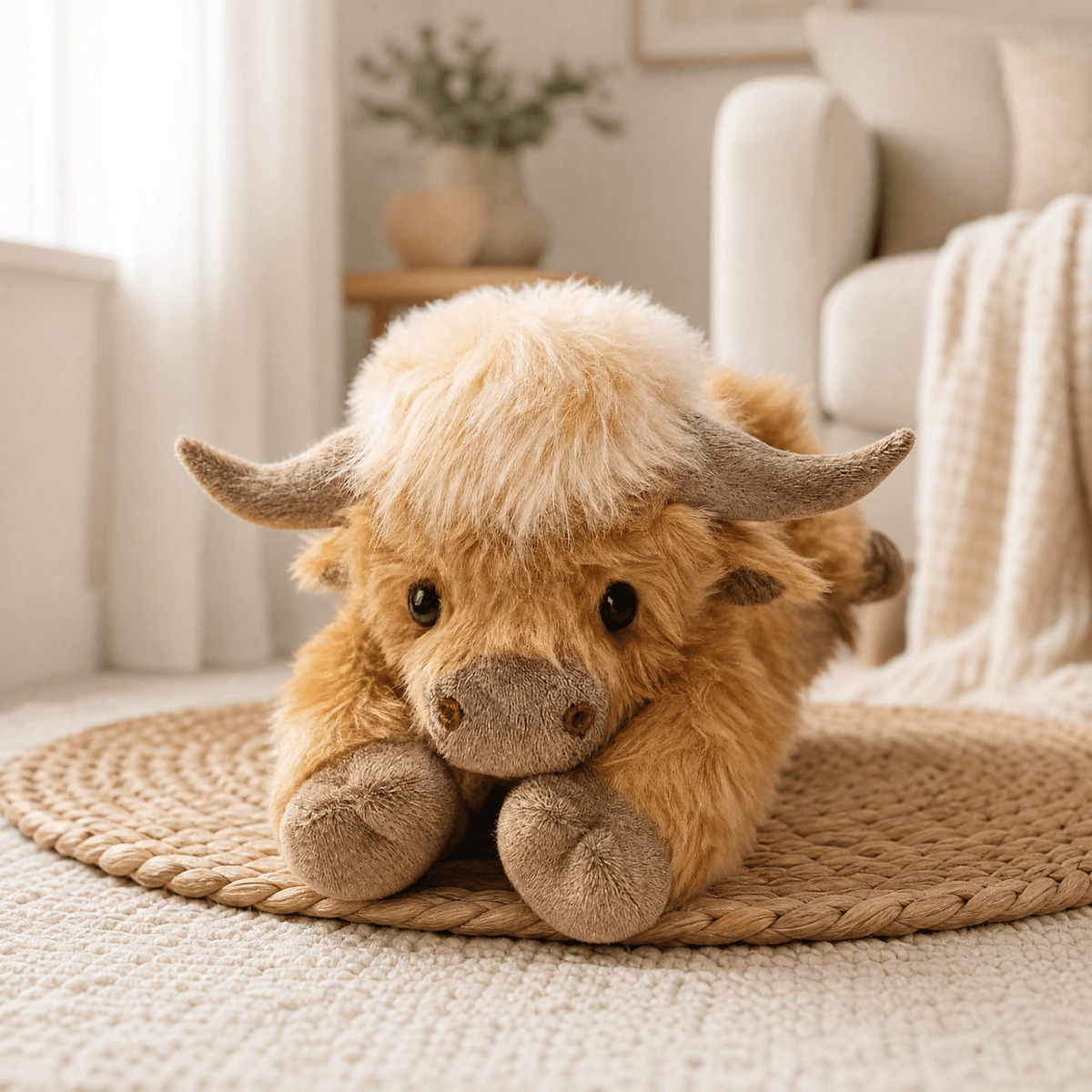Highland Cow Plush 65 cm — Long Faux Fur & Weighted Legs 8