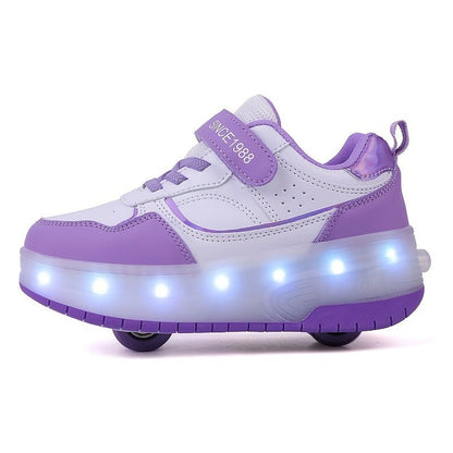 Sneakers LED con Rotelle Estraibili per Bambini