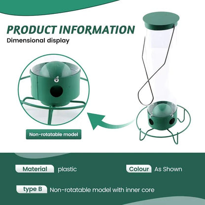 Squirrel Proof Bird Feeder with Rotating Perch — 4 Ports 4