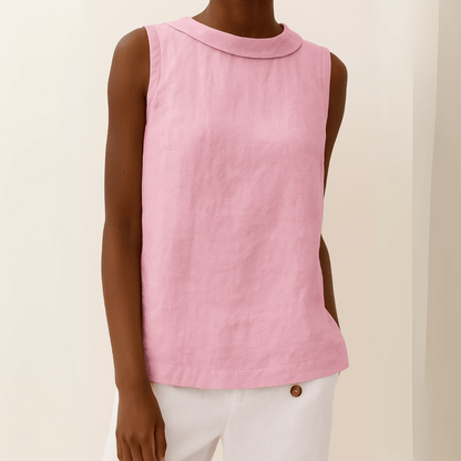Top Senza Maniche con Collo Arrotolato Elegante