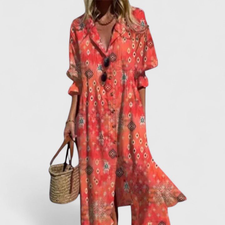 Vestito Boho Elegante da Donna Fantasia Colorata