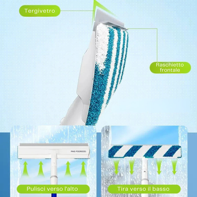 Elektrische Ruitenwisser 3 in 1 met Telescopische Handgreep en Geïntegreerde Spray