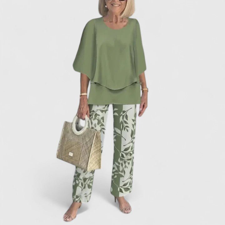 Completo Due Pezzi Elegante Donna Top e Pantaloni