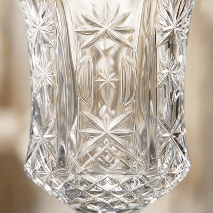 Vintage Cut Glass Wine Goblet — Engraved Crystal Pattern 5
