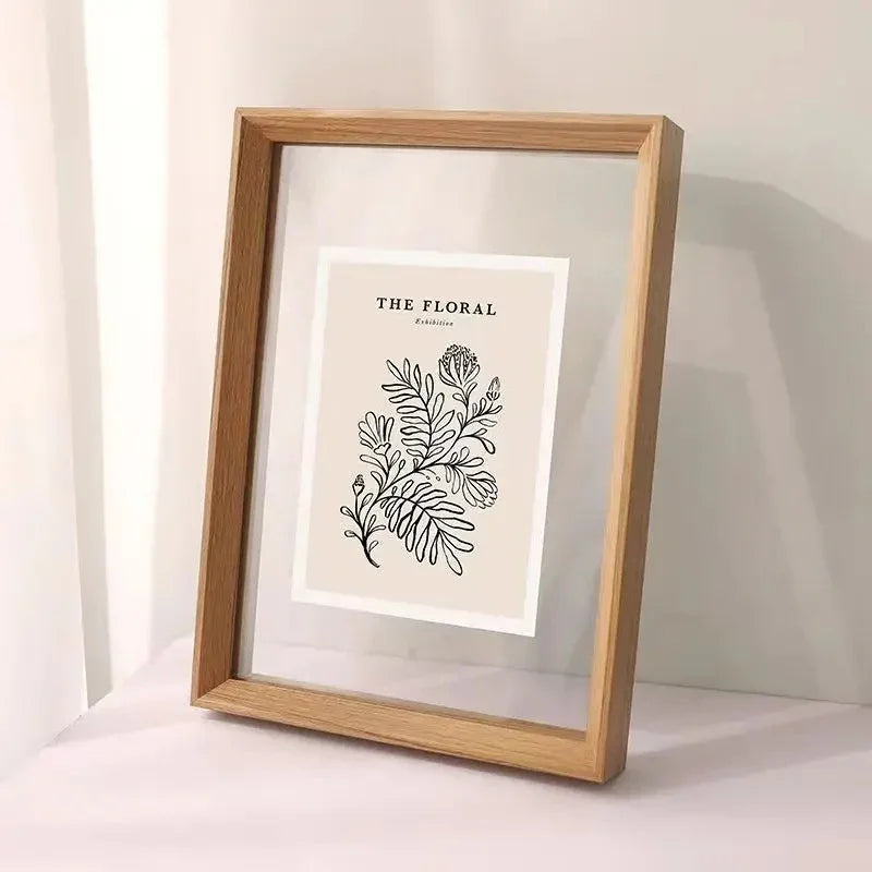 Floating Wood Picture Frame with Clear Acrylic Panels for Art 7