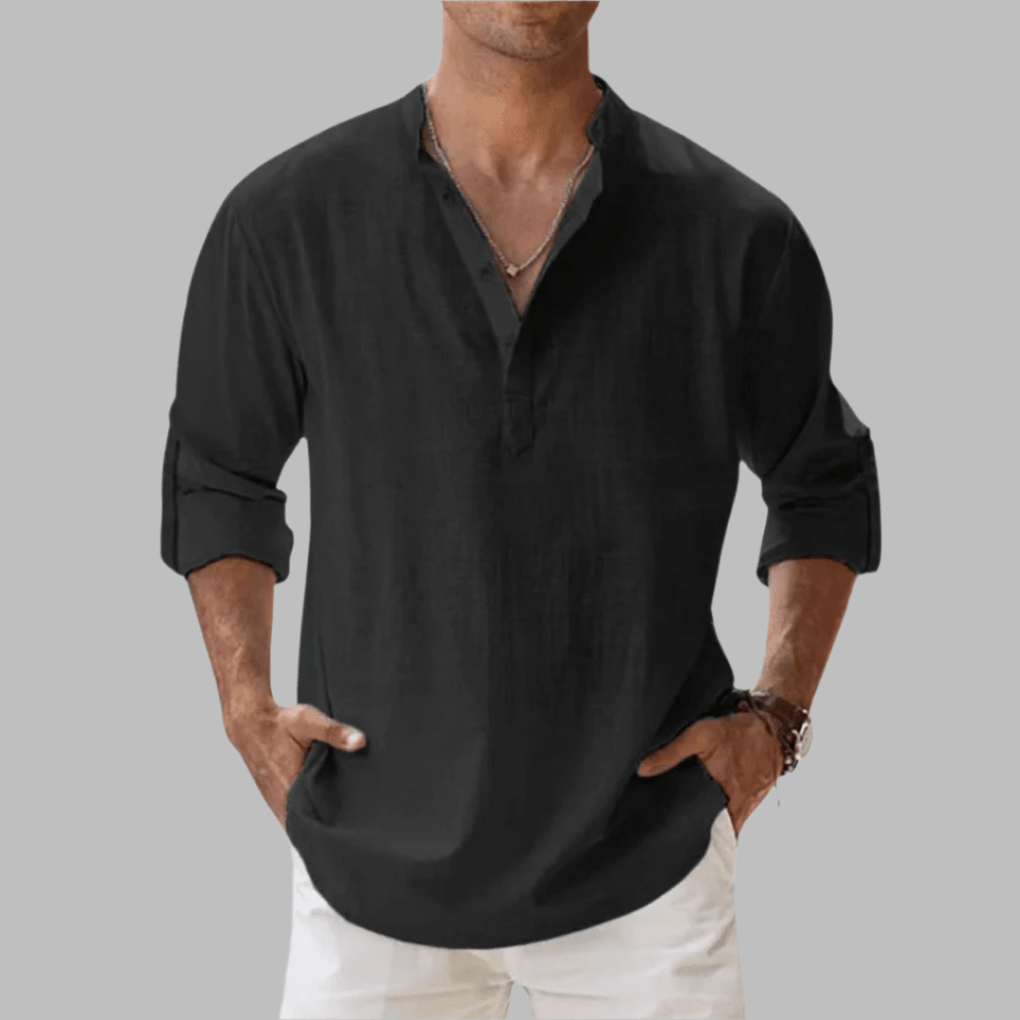 Camicia da Uomo in Lino Vestibilità Relaxed Estiva