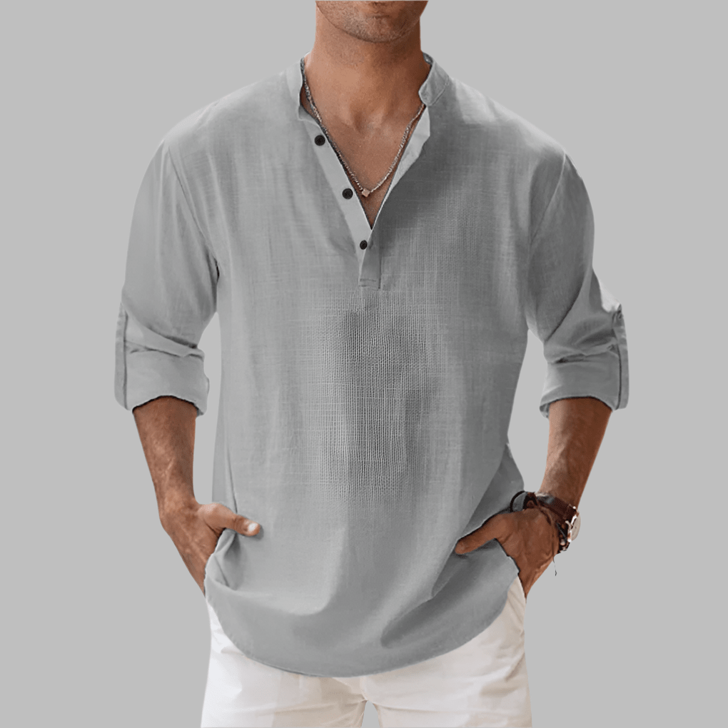 Camicia da Uomo in Lino Vestibilità Relaxed Estiva