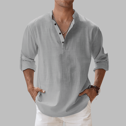 Camicia da Uomo in Lino Vestibilità Relaxed Estiva