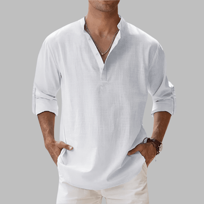 Camicia da Uomo in Lino Vestibilità Relaxed Estiva