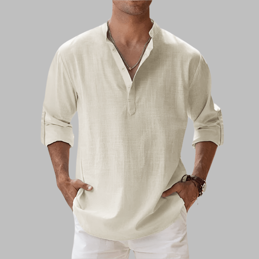 Camicia da Uomo in Lino Vestibilità Relaxed Estiva