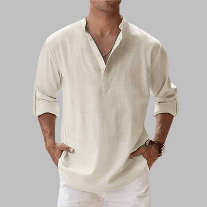 Camicia da Uomo in Lino Vestibilità Relaxed Estiva