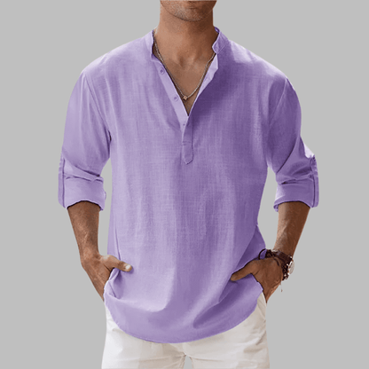 Camicia da Uomo in Lino Vestibilità Relaxed Estiva