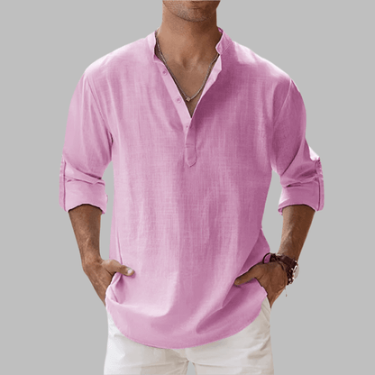 Camicia da Uomo in Lino Vestibilità Relaxed Estiva