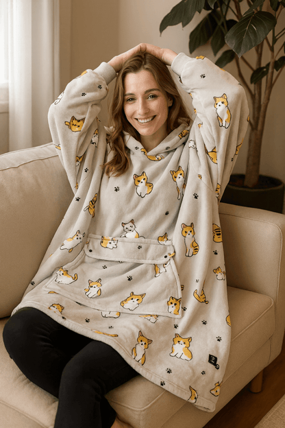 USB Heated Blanket Hoodie — One Size, Soft Fleece Warmth 14