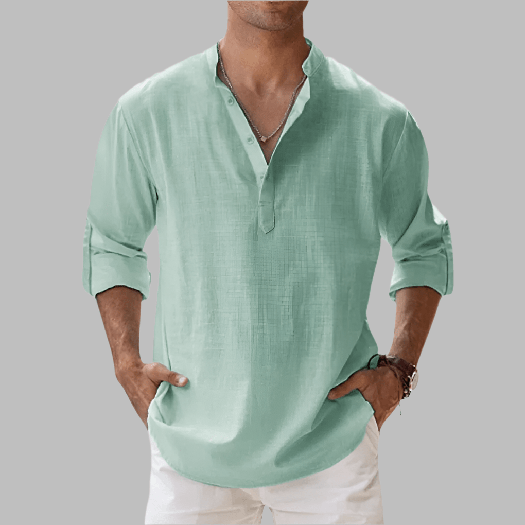 Camicia da Uomo in Lino Vestibilità Relaxed Estiva