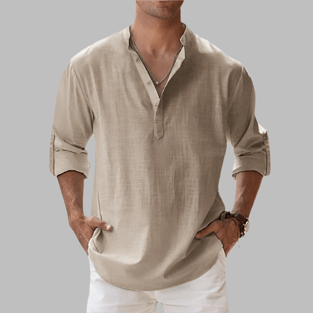 Camicia da Uomo in Lino Vestibilità Relaxed Estiva