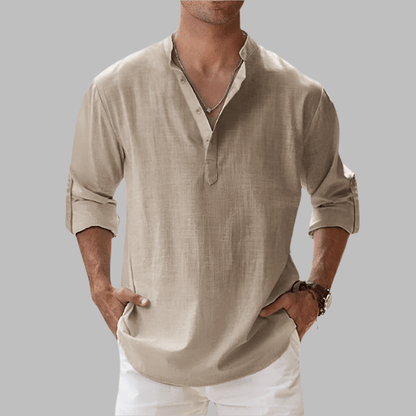 Camicia da Uomo in Lino Vestibilità Relaxed Estiva