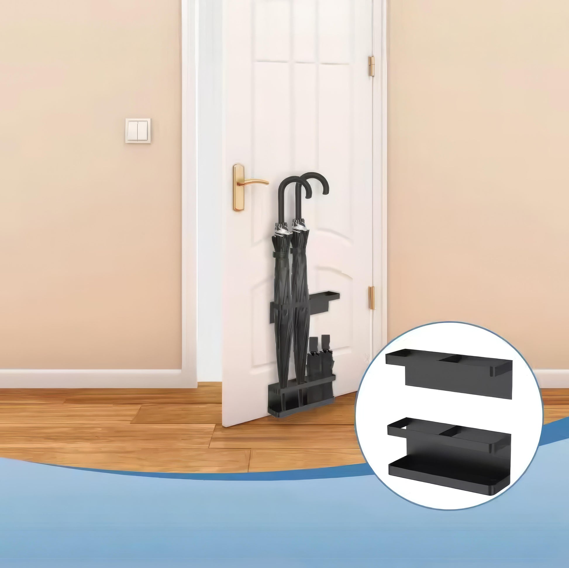 Robo Wall-Mounted Umbrella Stand — No-Drill Minimalist Design 2