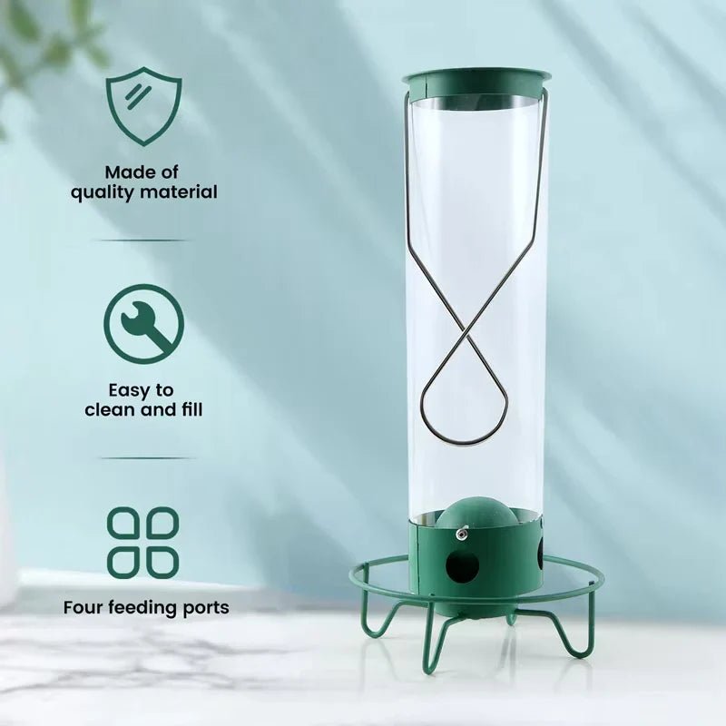 Squirrel Proof Bird Feeder with Rotating Perch — 4 Ports 5