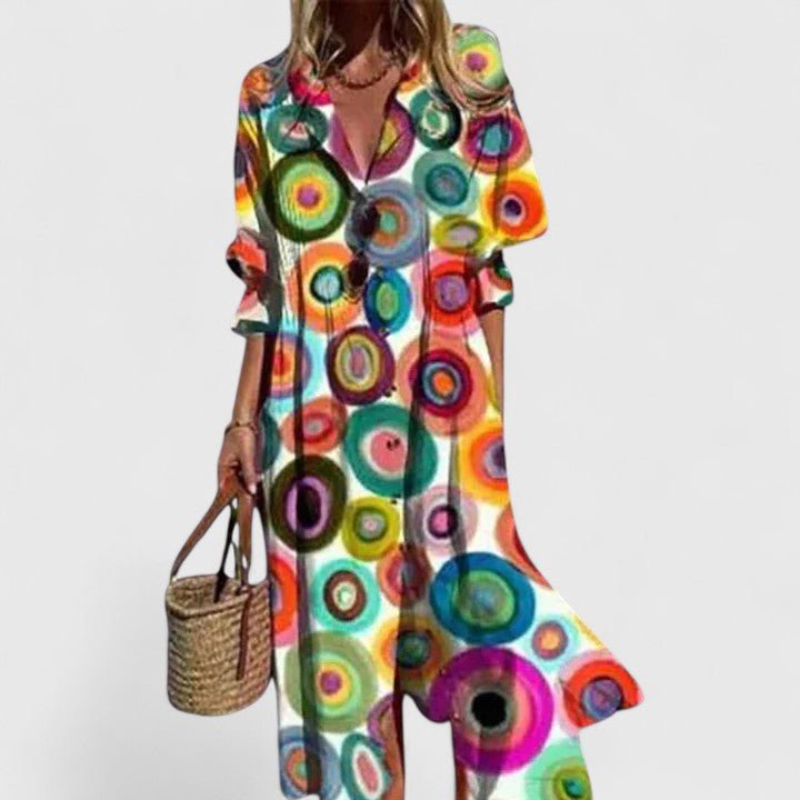 Vestito Boho Elegante da Donna Fantasia Colorata